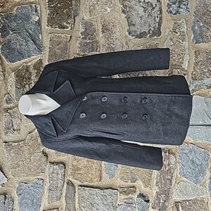 J Crew Vintage  Charcoal Dark Gray Wool Double Breasted Pea Coat M